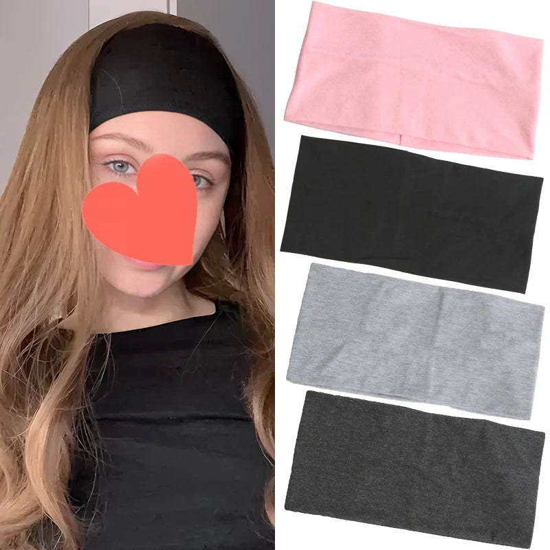 Wide Headband Sports Cycling Wash Face Hairbands Soft Yoga Knitted Qme