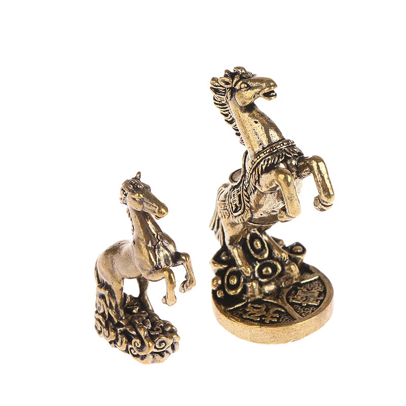 Metal Craft Home Decorations Chinese Zodiac Horse Statue Bronze Qme