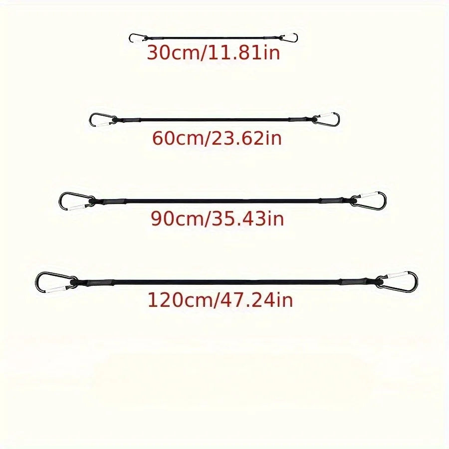 Elastic Ropes with Hooks 30/60/90/120/150cm Stretch Elastic Ropes 8mm Bungee Cords with Hooks Lightweight Bikes Tie Car Luggage Qme