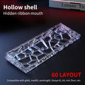 GH60 Hollow Transparent Keyboard Shell Universal 60 Layout Case Qme Transparent