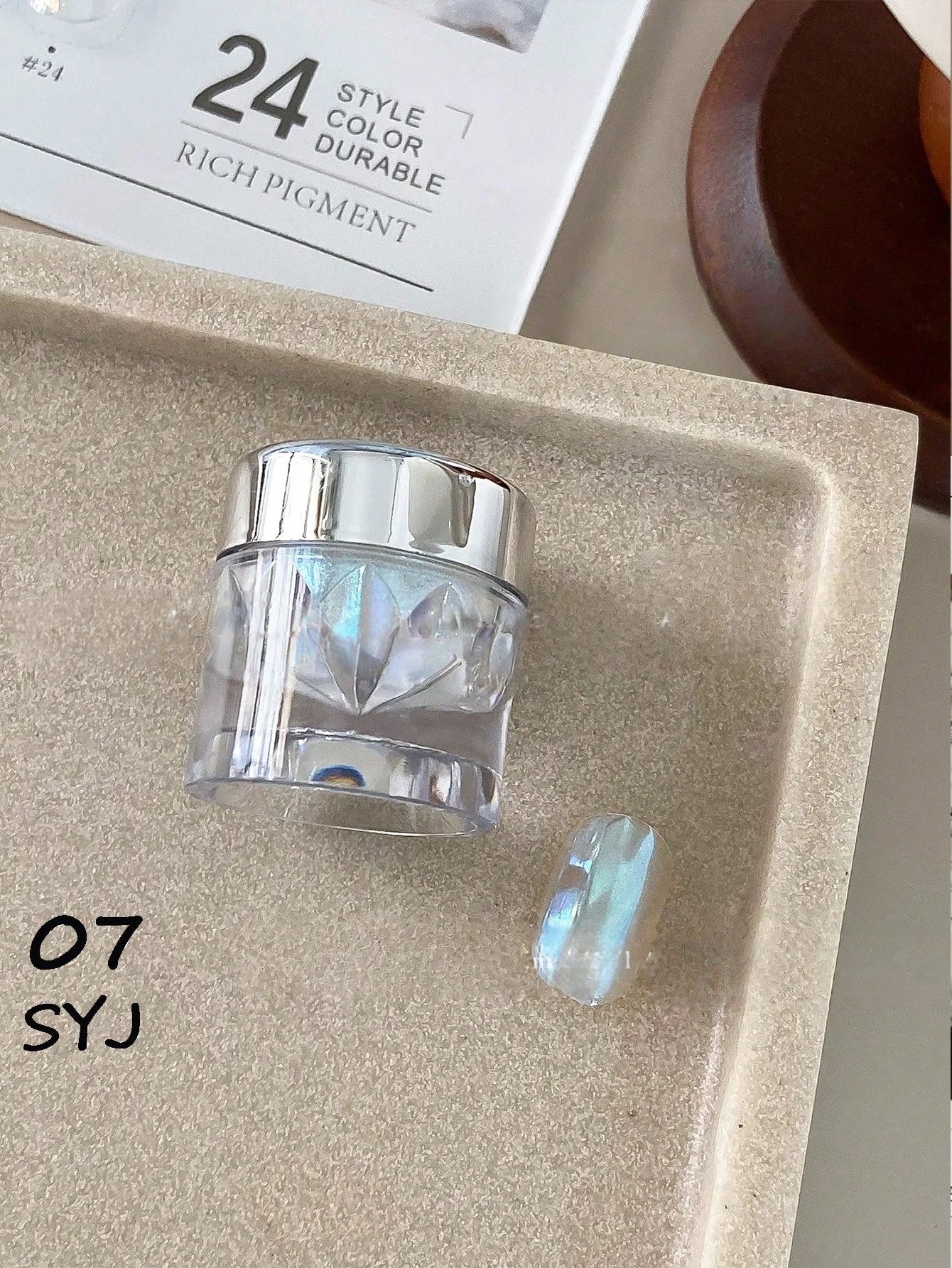 1 High-end Mirror Magic Powder Storage Box Colorful Bright Nail Art Qme 07