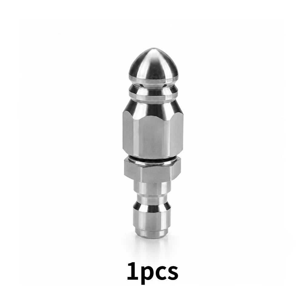 1/2/5/10Pcs High Pressure Drain Jetter Nozzle 1/4 Inch NPT Female Adapter Fits Most Washing Equipment Pipeline Hoses Qme silvery 1pcs