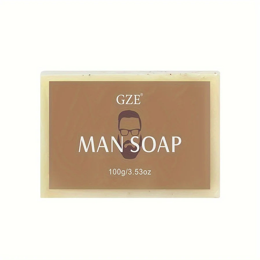 GZE Men's Exfoliating Scrub Bar 3-in-1 Body Face & Shaving Cleanser Hydrating Moisturizing Grooming Soap Men+Care Qme MAN SOAP