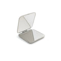 Portable Women Stainless Steel Makeup Mirror Hand Pocket Folded-side Qme square