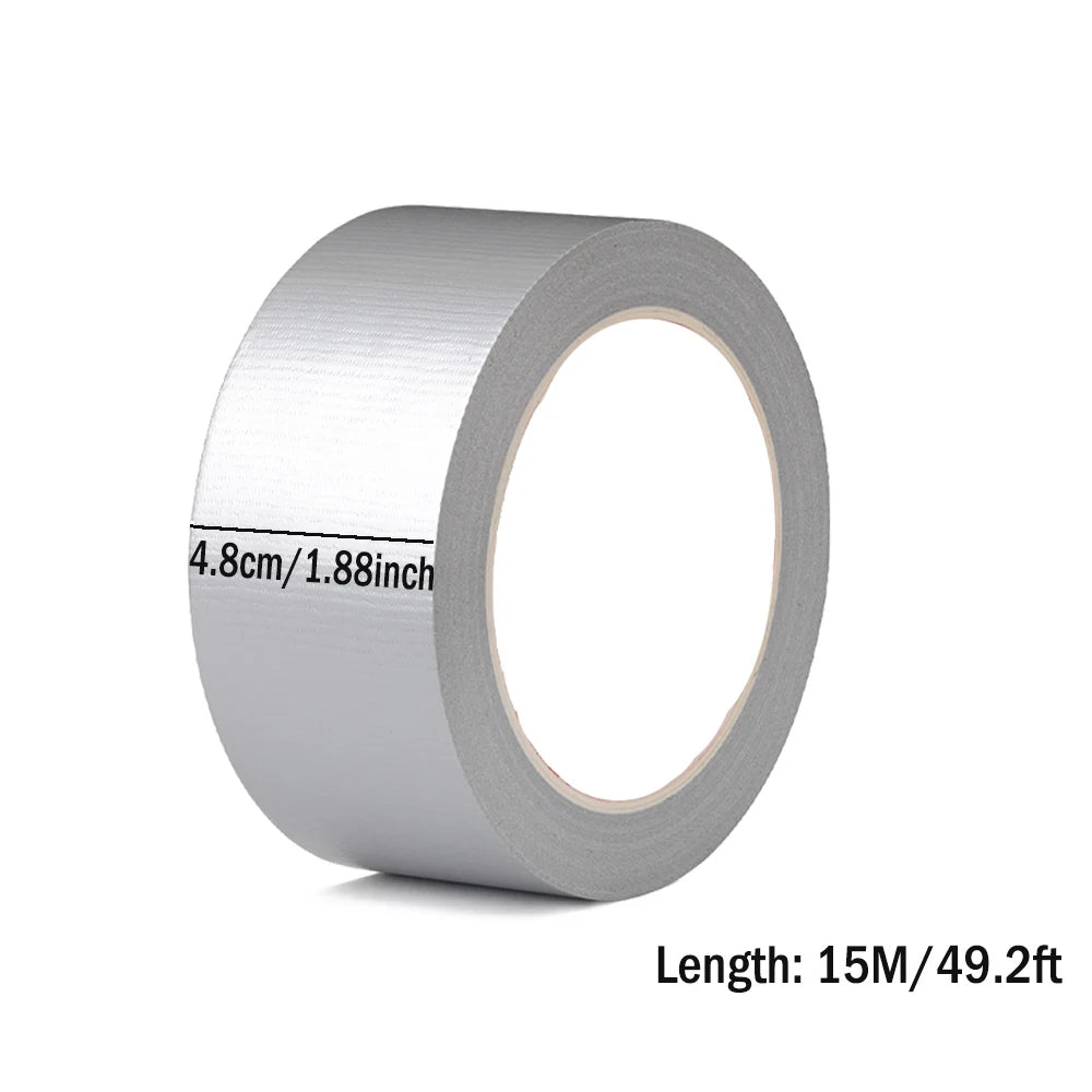4.8cm Duct Tape Silver Heavy Duty Cloth Based Waterproof Adhesion Tape for Indoor Outdoor Repairs DIY Work Home Use Qme Silver 1Pc 15M 1mm|48mm