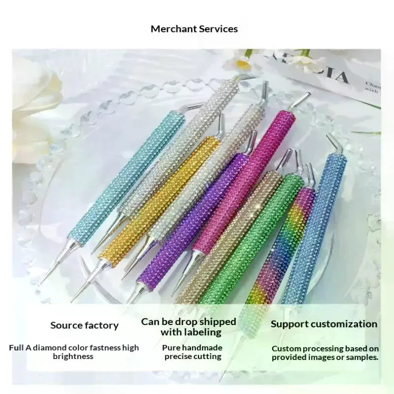 Dual Sided Nail Art Rhinestone Picker Pen Self Adhesive Pickup Tool Qme