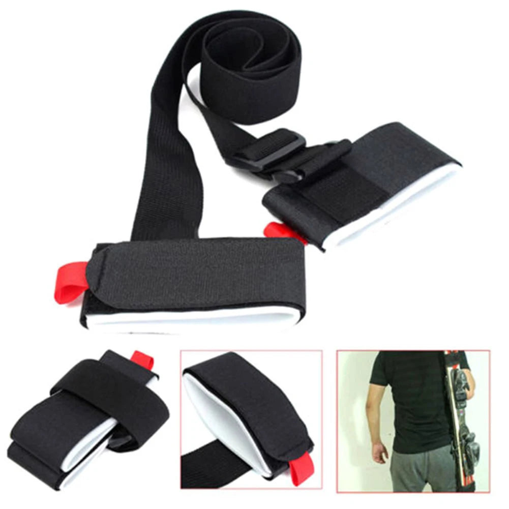 Ski Shoulder Carrier Strap Adjustable Ski Strap & Pole Carrier Portable Ski Holder Straps Skiing Accessories Qme