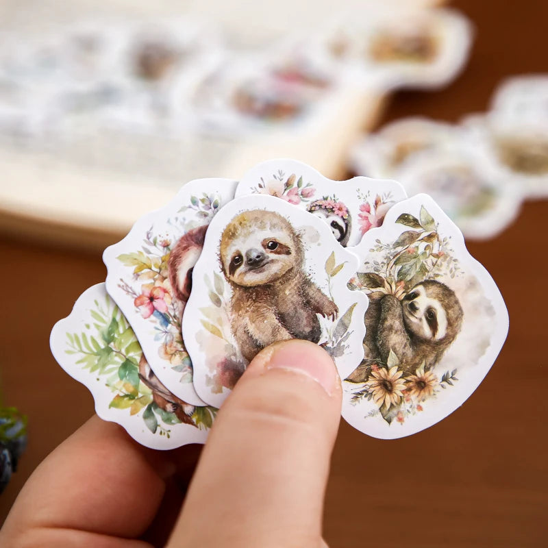 Cute Animal Sticker Pack with Panda, Dog, Penguin & Sea Creatures, Clearance Stickers for Collage,Notebooks & Water Cups Qme