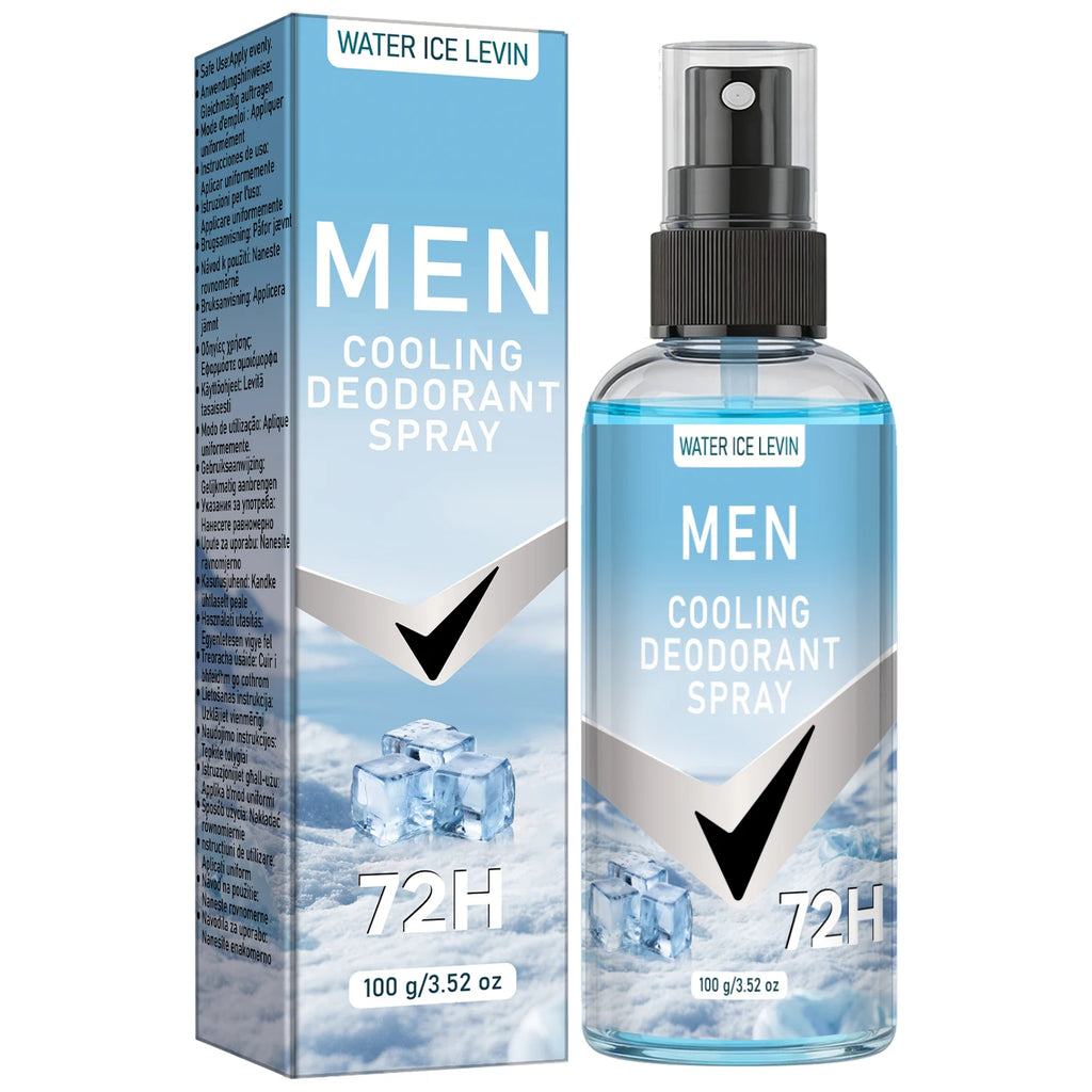 Male Refreshing Cooling Deodorant Spray with Niacinamide, Comfortable Underarm Skin Care Qme