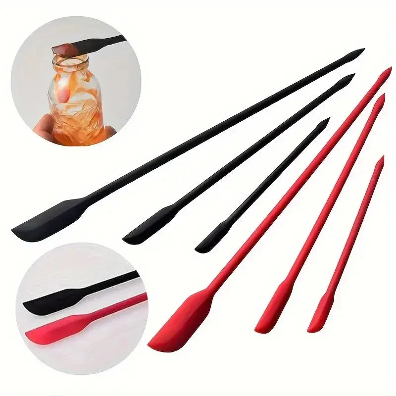 3-Pieces Mini Silicone Spatula Set - Heat Resistant, Multiple Sizes for Jar, Bottles and Kitchen - Perfect for Cooking, Baking Qme
