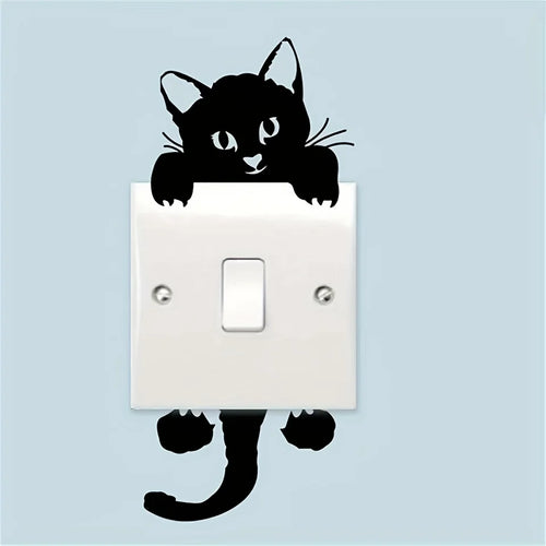 1 Cat Bedroom Switch Sticker Wall Paper Qme