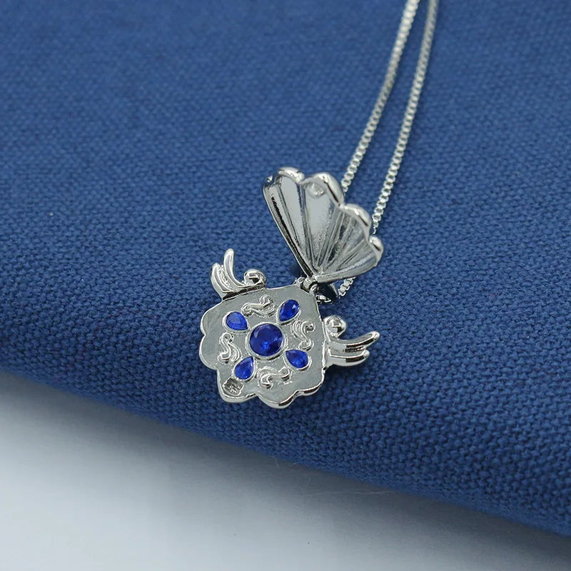 Seven Princess Shell Necklace Cosplay Anime Mermaid Melody Pichi Pichi Pitch Women Pendant Neck Decoration Jewelry Festival Gift Qme Blue