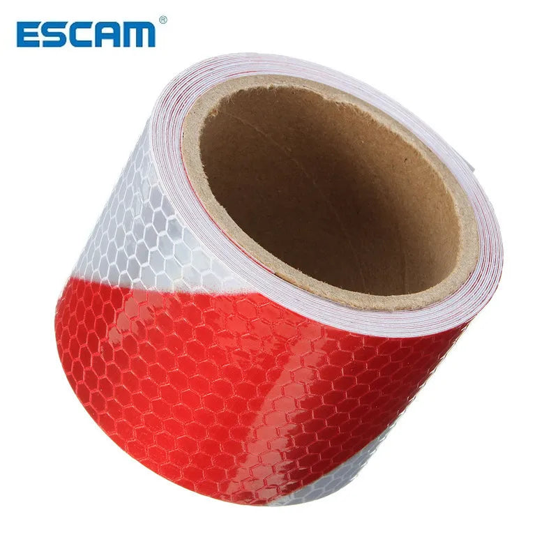 5pcs New Arrival 2"x10' 3 Meters Red White Reflective Safety Warning Conspicuity Tape Film Stickers Qme