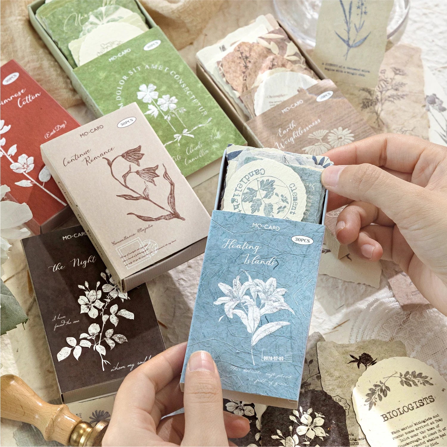 30 Sheets Sticker Pack Embossed Matchbox Style Scrapbooking Stickers for DIY Planner Journal Notebook Phone Case Decoration Qme