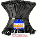 1000/100Pcs Plastic Nylon Cable Ties Self-locking Cord Ties Straps Adjustable Cables Fastening Loop Home Office Wire Zip Ties Qme BK3x200mm 1000pcs