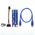 VER009S USB 3.0 PCI-E Riser VER 009S Express 1X 4x 8x 16x Extender Riser Adapter Card SATA 15pin To 6 Pin Power Cable Qme blue card slot