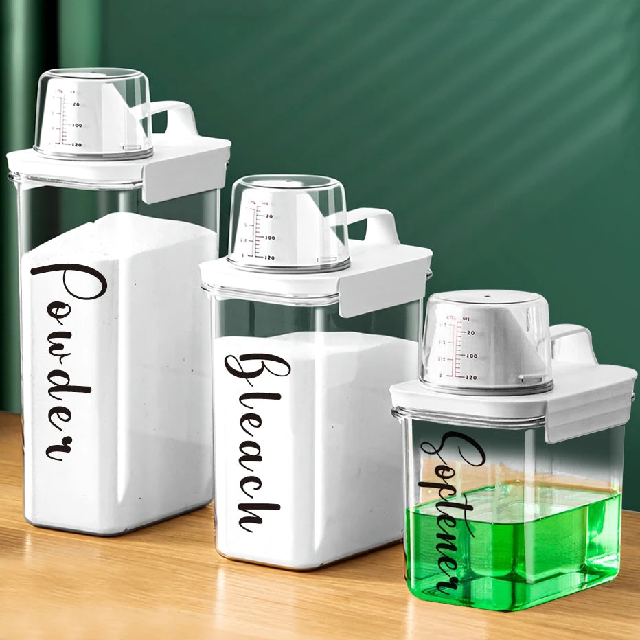 Laundry Detergent Dispenser for Laundry Room Orgnization and Storage 1100/1800/2300ml Laundry Powder Softener Container Qme