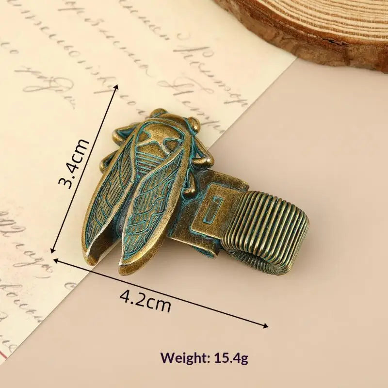 Vintage Insect Metal Pen Clip Cute Pattern Spring Loaded Holder Qme C