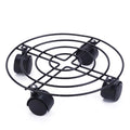 Heavy Duty Iron Potted Plant Stand Heavy Duty Iron Potted Plant Stand With Wheels Round Flower Pot Rack for Indoor Outdoor Qme black