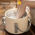 Foldable Portable Folding Foot Soak Bath Tub with Heat Preservation - Multifunctional Deep Basin, Foot Spa Bucket massagem Qme Beige-1pcs
