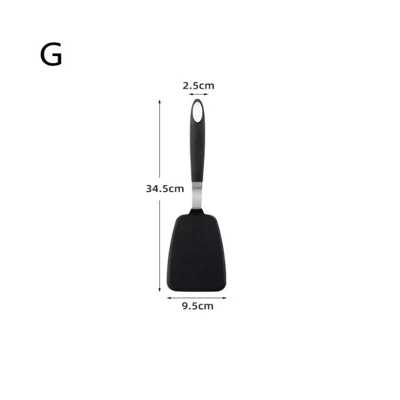 Frying Shovel Leaking Cooking Utensils Stainless Steel Silicone Qme G
