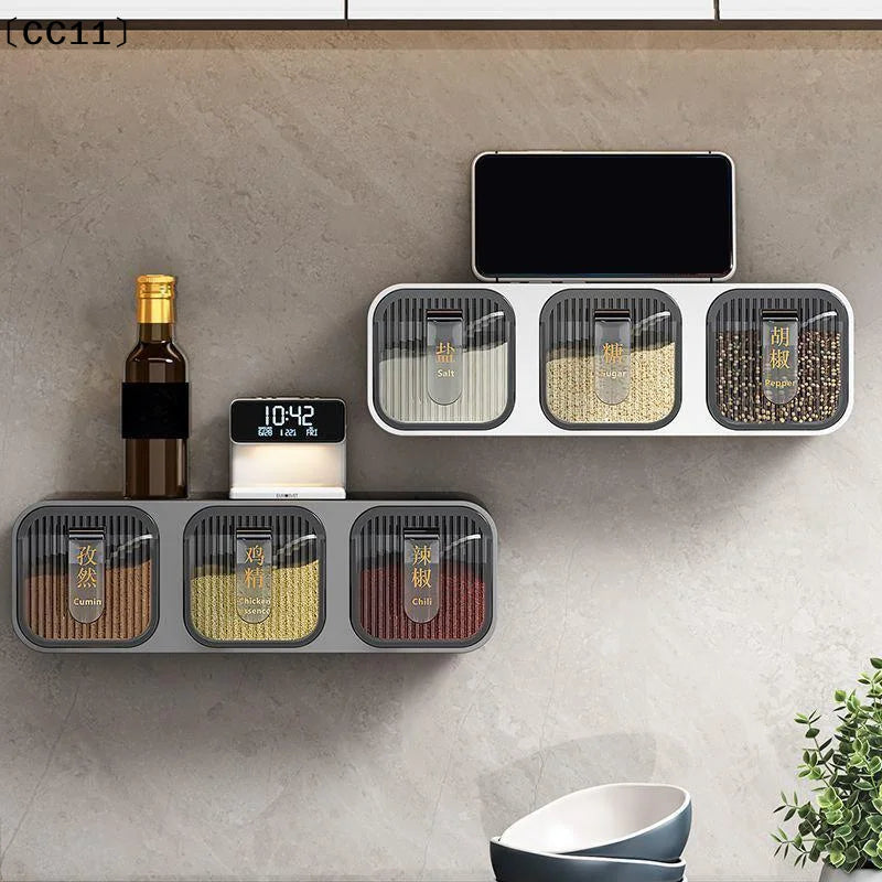 Wall-mounted Integrated Multi-spice Box Kitchen Home Goods Qme