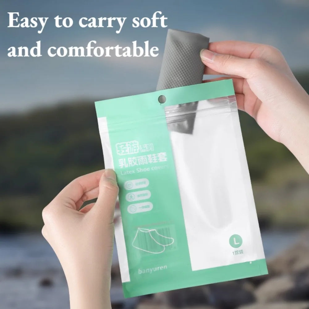 1Pair Upgraded Latex Waterproof Shoe Covers Extra Thick Anti-slip Qme