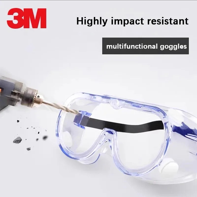 5pcs Safety Goggles Anti-Splash Dust Wind Fogproof Full Sealed Protective Eyewear 4 Vents Lab Work Safety Glasses Qme