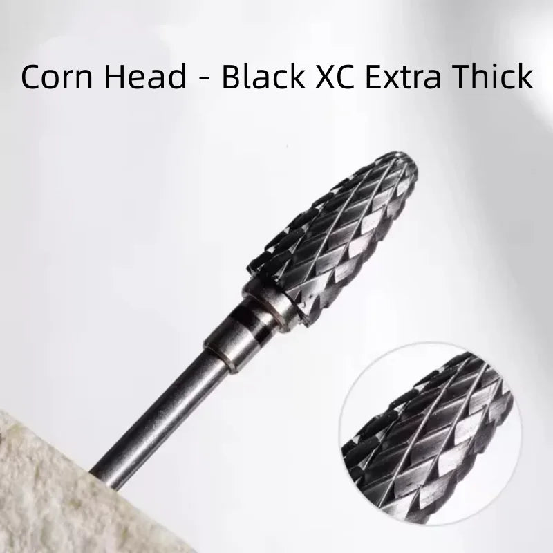 Tungsten Steel for nail Drill Bit Spiral Pattern for nail Buffing Head for Nail Buffing Polishing nail Gel Removal Safe Material Qme 1pcs black
