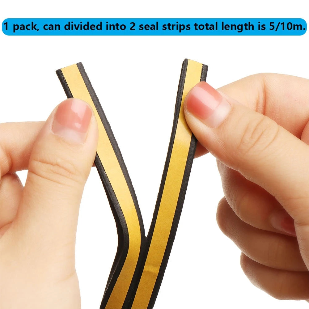 Rubber Foam Window Door Seal Self Adhesive Windproof Tape Door Joint Filler Collision Avoidance Soundproof Sealing Strip Qme