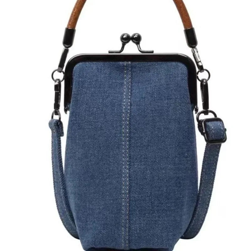 Cowboy Denim Phone Crossbody Bag Handcrafted Vintage Tote Adjustable Qme