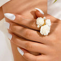 Simple Flower Fingertip Nail Rings Photo Open Ring Studio Supplies Qme A