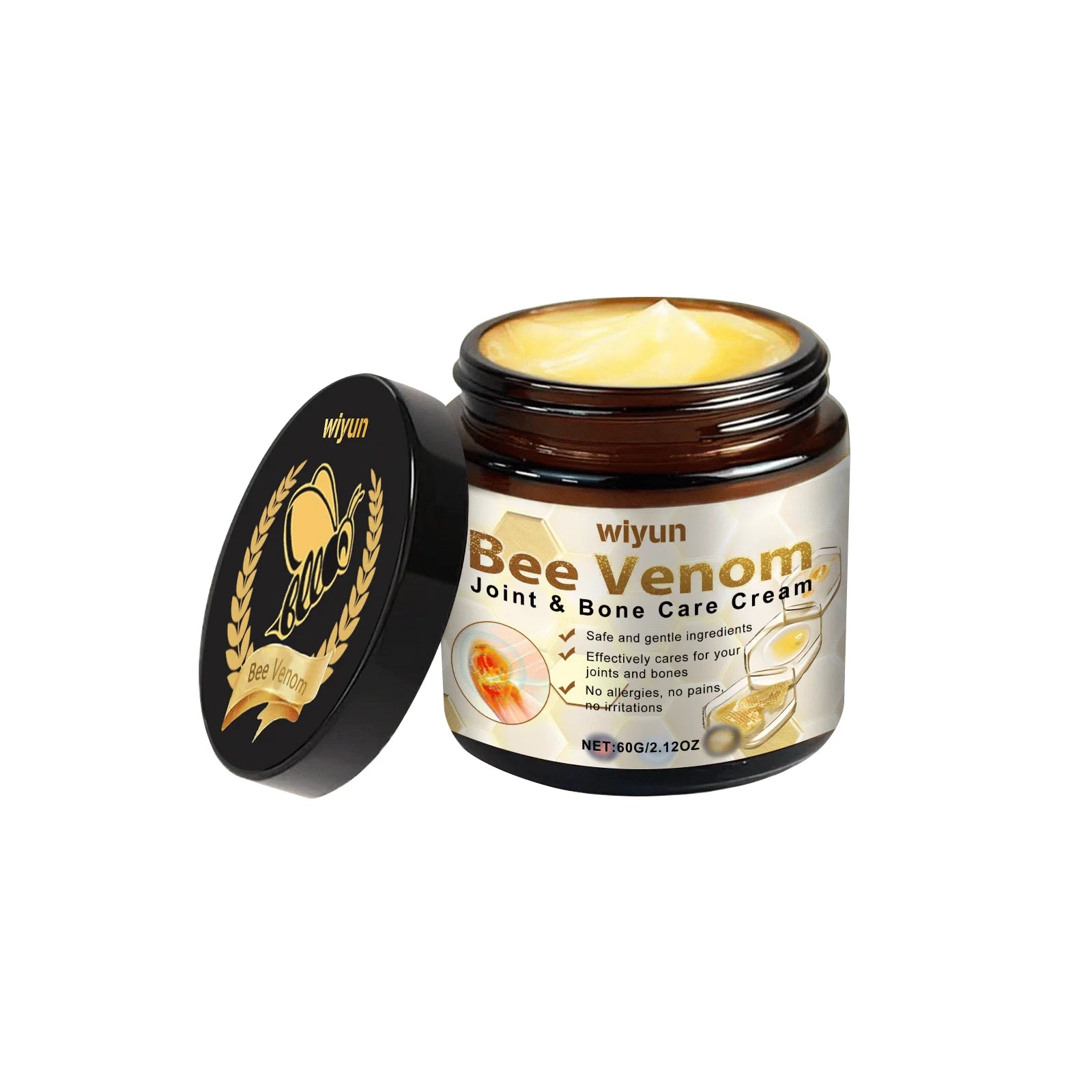 Bee Venom Joint Bone Care Cream oothes Muscle & Joint Discomfort Moisturizing Knee Body Massage Cream for Knees Back Shoulders Qme 60g Boxed