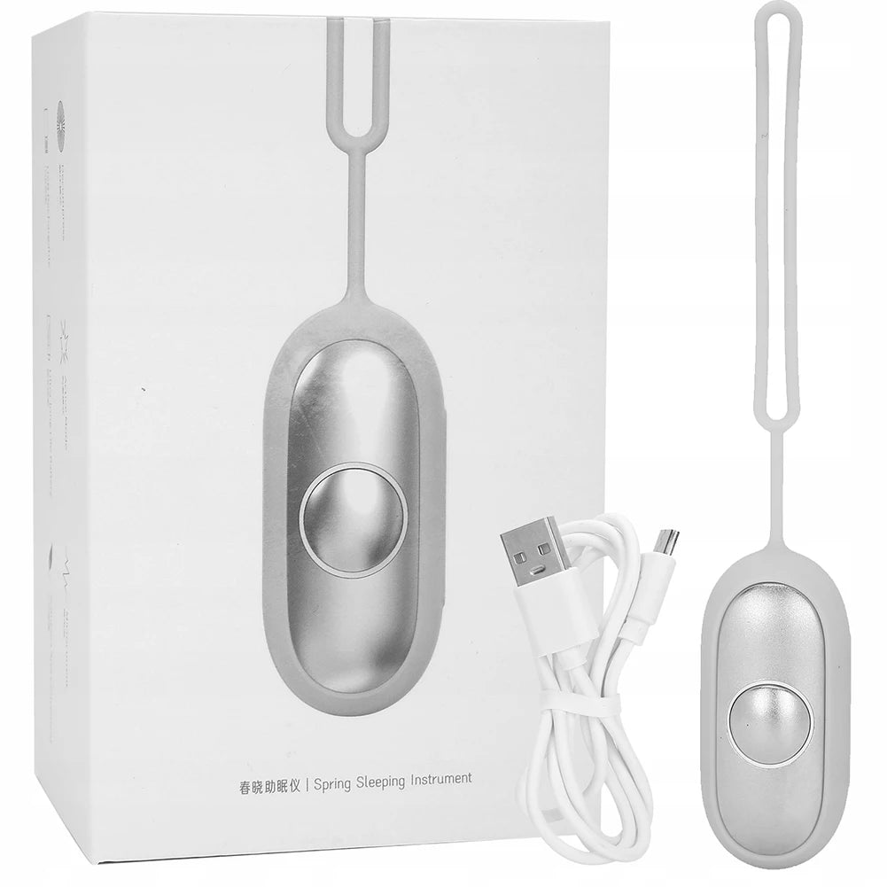 Sleep Aid Machine USB Charging Handheld Relaxation Device Focus Attention Lightweight Sleeping Device for Insomnia Brain Massage Qme Grey