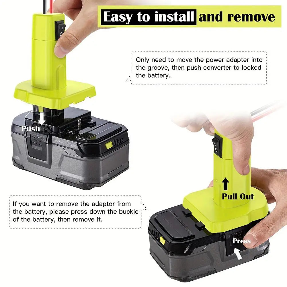 Jump Cables Starting Adapter Auto Booster Cable Car Use Tool For Ryobi 18V Li-ion Battery With Switch Car Accessories Qme