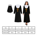 Nun Costume Cross Pendant Necklace Headpiece Costume Nun Headpiece Set for Women Adults Halloween Party Church Event Religious Qme XL China Mainland