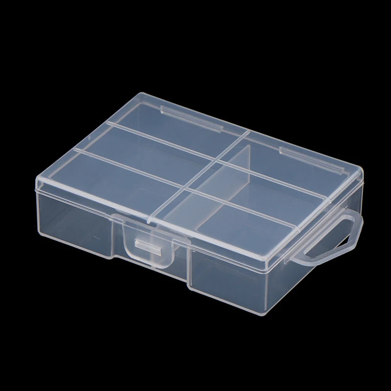 High-quality Clear Plastic 7 Battery Storage Case Convenient Divider Qme