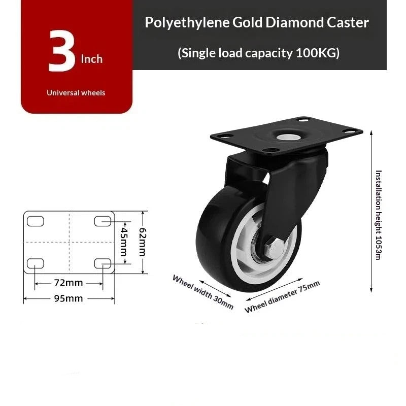Furniture Casters Wheels PP Fixed Swivel Caster Roller Wheel For Heavy Duty Platform Trolley Chair Household Accessory Qme A11