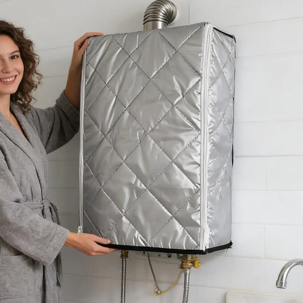 Tankless Water Heater Cover Insulated Kitchen Appliance Blanket with Zippers Thickened Water Heater Enclosure Cover for Freezing Qme