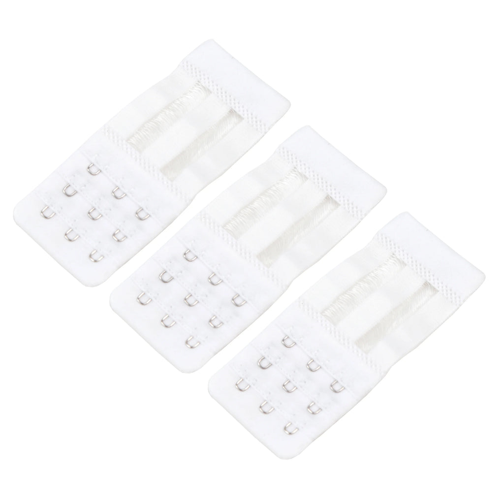 Ladies 3 Hook Bra Extender Soft Nylon Strap Extension Women Intimates Qme WHITE one size