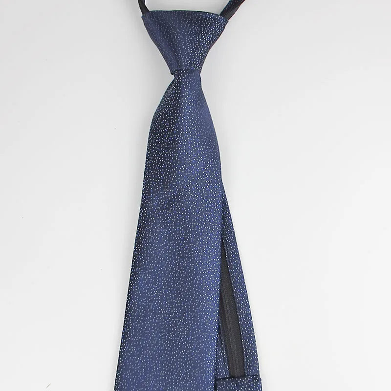 Zipper Ties Men Neck Tie Solid Striped Dots Neckties Men's Automatic Qme stx-3
