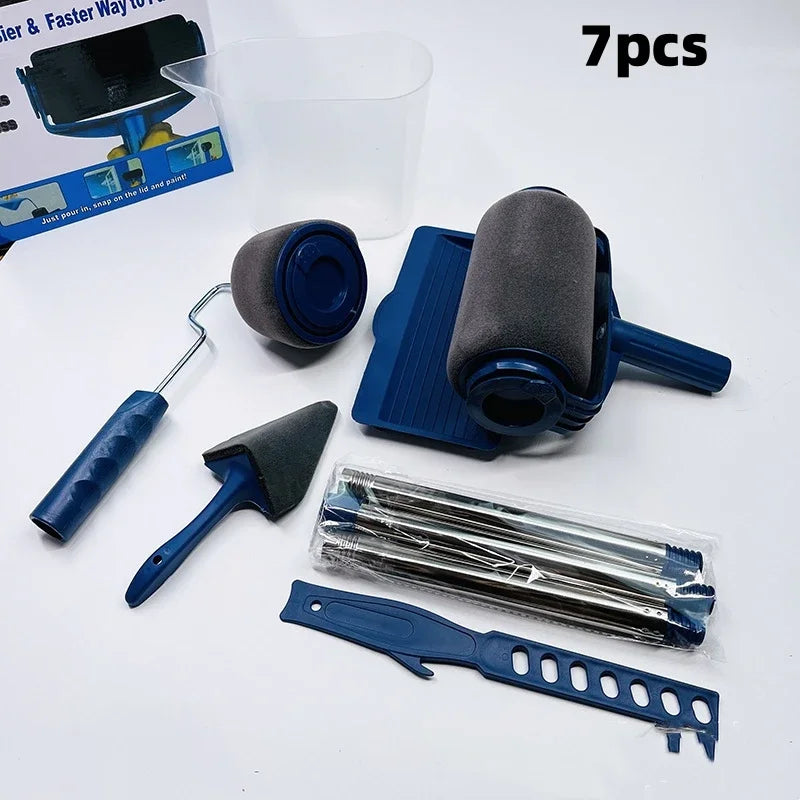 1/7PCS Wall Roller Paint Brush Set Expansion DIY Sponge Self Suction Coat Wall Paint Machine Used for Wall Corner Coating Tools Qme 7pcs