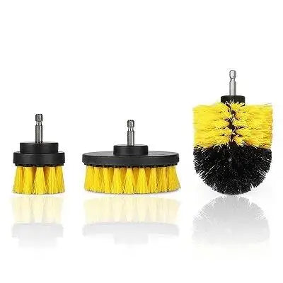 Power Scrubber Brush Bathroom Drill Cleaning Cordless Attachment Scrub Qme Yellow 3pcs