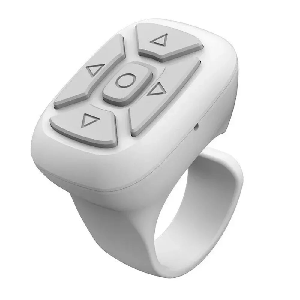 Finger Bluetooth Remote Control Ring for Phone Page Flipping Video Recording Shooting Selfie Cellphone Camera Remote Controller Qme WHITE