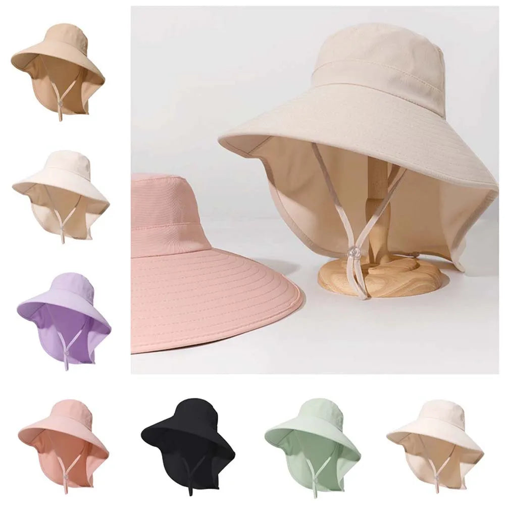 Hiking Hats Women Fisherman Hat Long Wide Brim Quick Drying Neck Qme