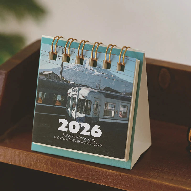 2026 Landscape Mini Desk Calendar Creative Coil Planner Desktop Qme A6