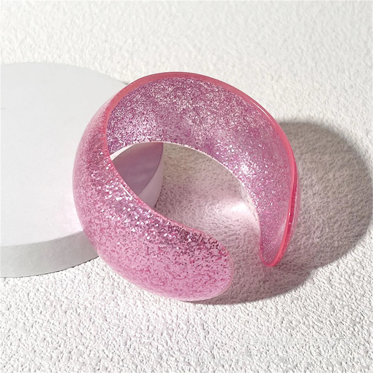 Fashion Y2k Irregular Shiny Glittering Twisted Round Green Blue Resin Bangle Summer Decoration Bracelet for Women Girl Gifts Qme fen