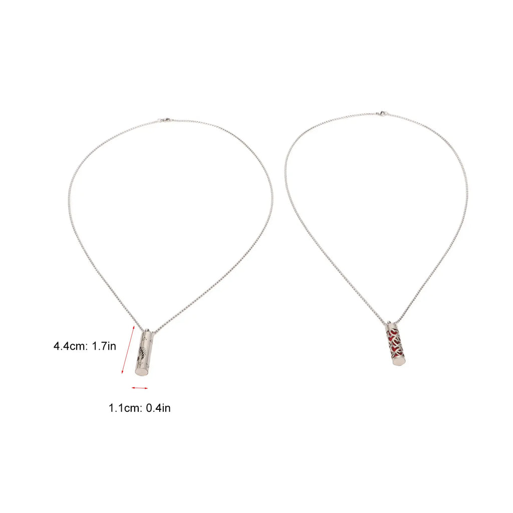 2Pcs Aromatherapy Necklaces Aromatherapy Necklaces Stainless Steel Stress Relief Essential Oil Diffuser Necklace for Men Women Qme