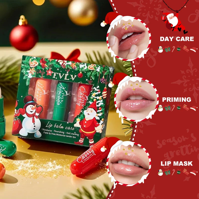 Lip Balm Christmas Nourishing Moisturizing Butter Skin Care Lipsticks Qme
