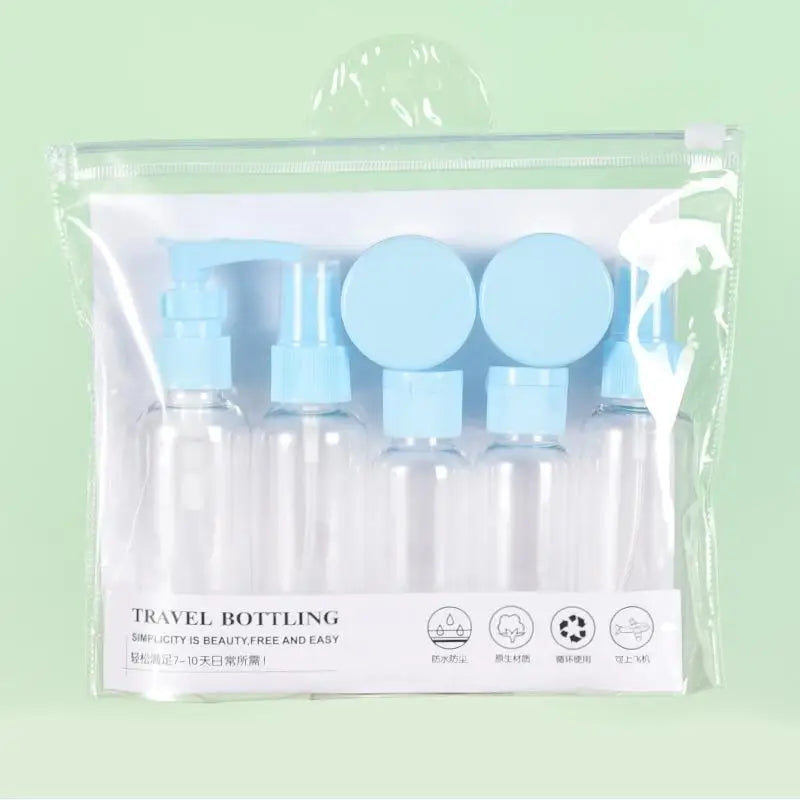Multipurpose Leak Proof Refillable Bottles Toiletries Travel Qme Blue